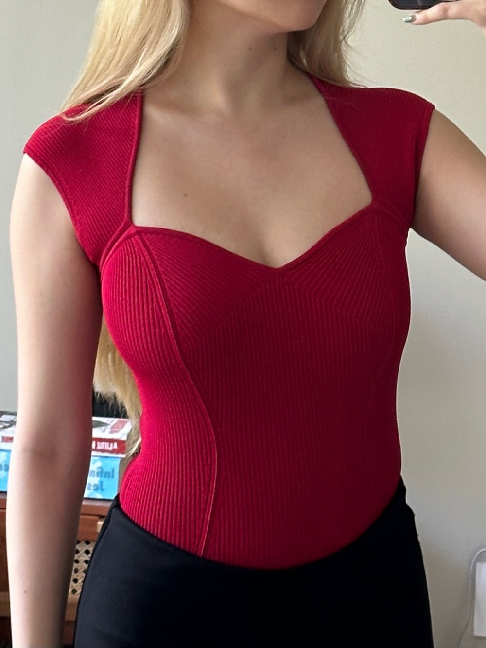 Red Simkhai Barbara bodysuit